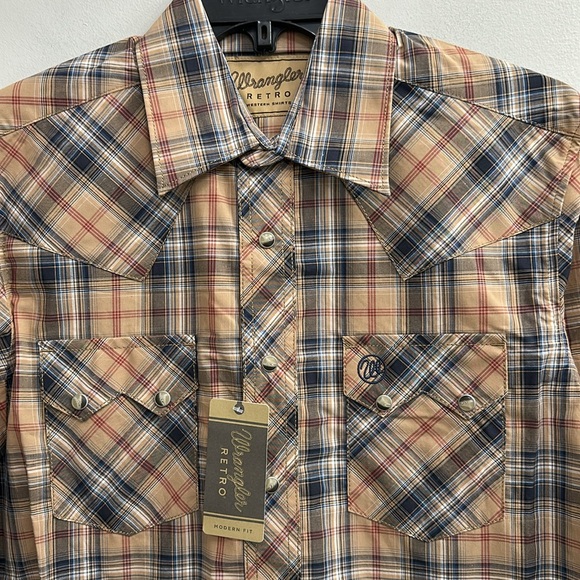 Wrangler Retro Long Sleeve Sawtooth Snap Pocket Western Shirt - Picture 5 of 6